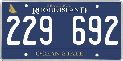 RI license plate 229692