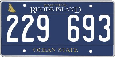 RI license plate 229693