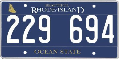 RI license plate 229694
