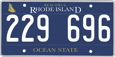 RI license plate 229696