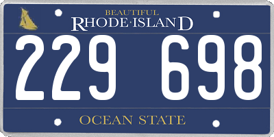 RI license plate 229698