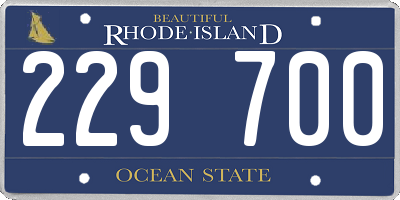 RI license plate 229700
