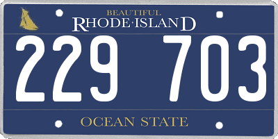 RI license plate 229703