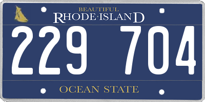 RI license plate 229704