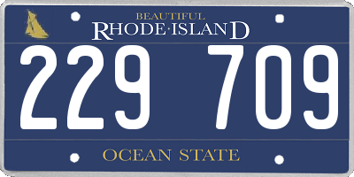 RI license plate 229709