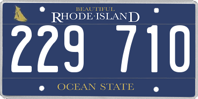 RI license plate 229710