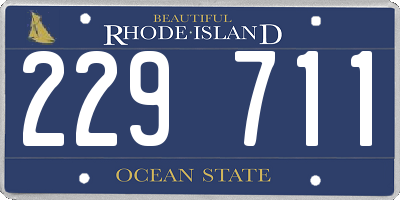 RI license plate 229711