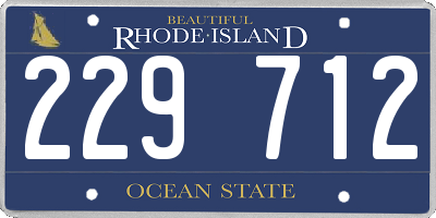 RI license plate 229712