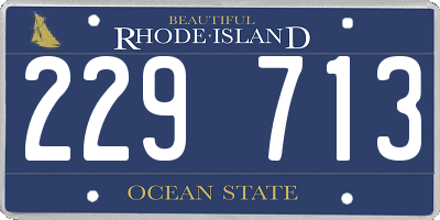 RI license plate 229713