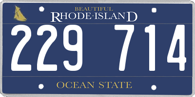 RI license plate 229714