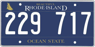 RI license plate 229717