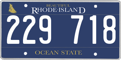RI license plate 229718