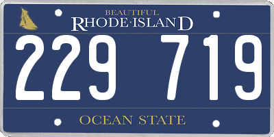 RI license plate 229719