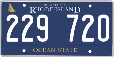 RI license plate 229720