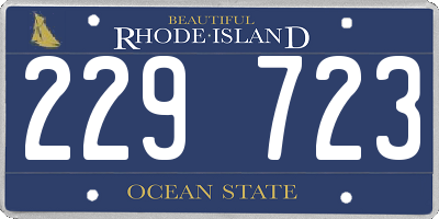RI license plate 229723