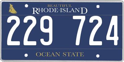 RI license plate 229724