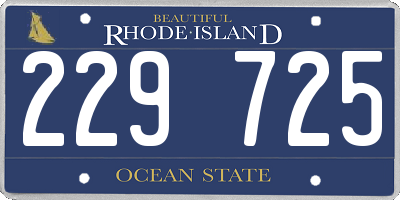 RI license plate 229725