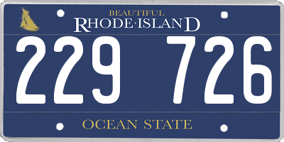 RI license plate 229726