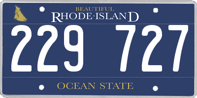 RI license plate 229727