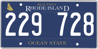 RI license plate 229728
