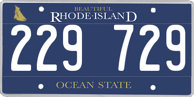 RI license plate 229729