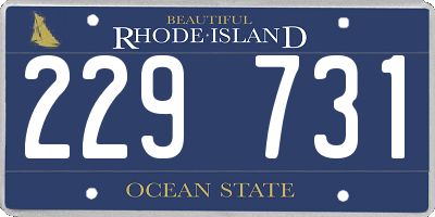 RI license plate 229731