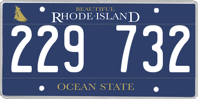 RI license plate 229732