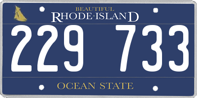 RI license plate 229733