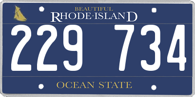 RI license plate 229734