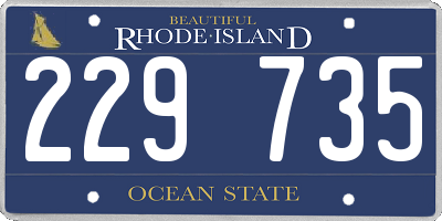 RI license plate 229735