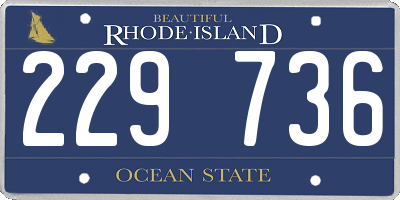 RI license plate 229736