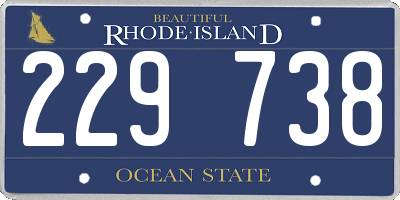 RI license plate 229738