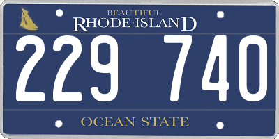 RI license plate 229740