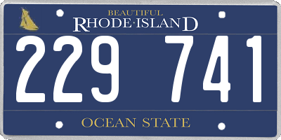 RI license plate 229741