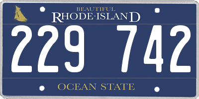 RI license plate 229742