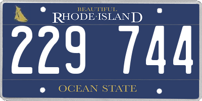 RI license plate 229744