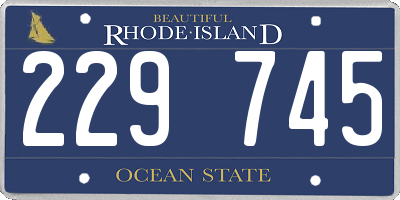 RI license plate 229745