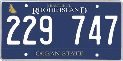 RI license plate 229747