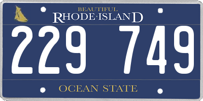 RI license plate 229749