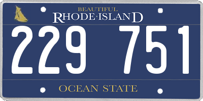 RI license plate 229751