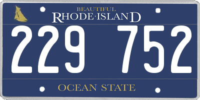 RI license plate 229752