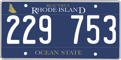 RI license plate 229753