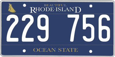 RI license plate 229756