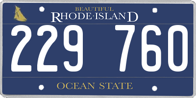 RI license plate 229760