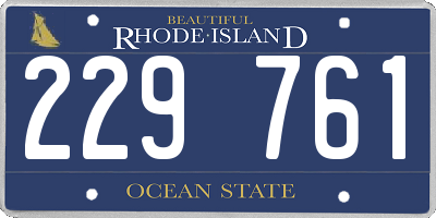 RI license plate 229761