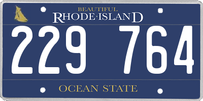 RI license plate 229764