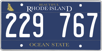 RI license plate 229767