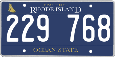RI license plate 229768