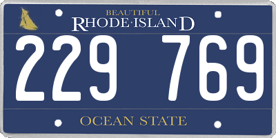 RI license plate 229769
