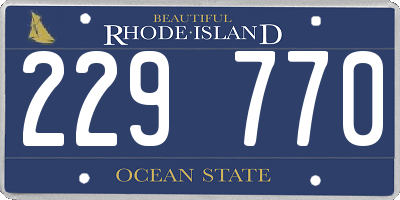 RI license plate 229770
